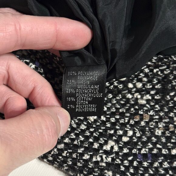 Lafayette 148 New York Black Wool Blend Tweed Style Pencil Skirt Women's Size 4 - Picture 7 of 11